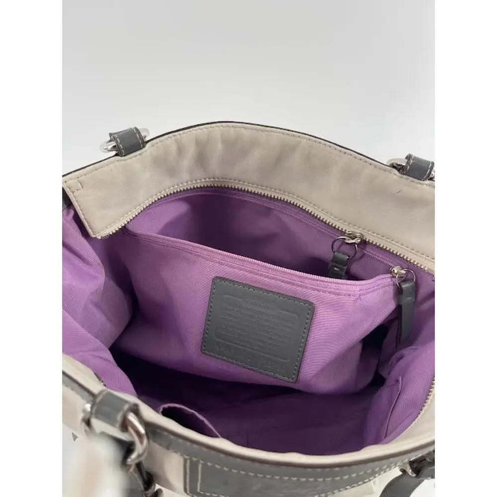 Coach K0960 Medium East West Gallery White Leather Grey Trim Purse - Picture 8 of 9